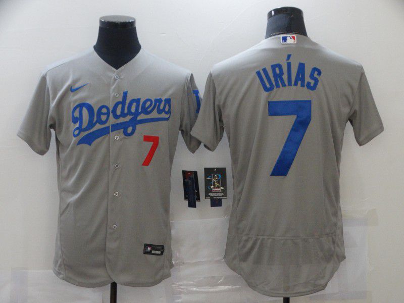 Men Los Angeles Dodgers #7 Urias Grey Elite Nike MLB Jerseys